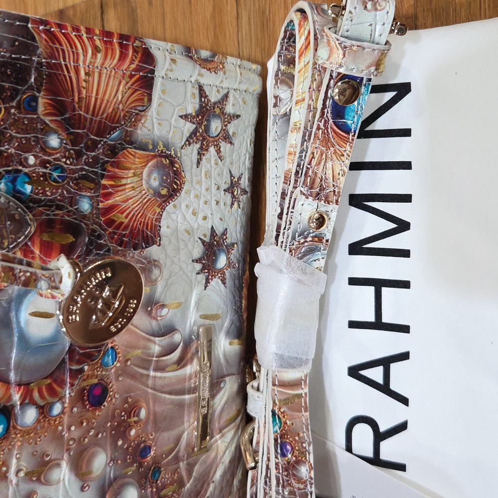 💛🔹️Brahmin 🔹️Cami Sea Jewel Melbourne Leather Satchel Shoulder Bag - Picture 10 of 14